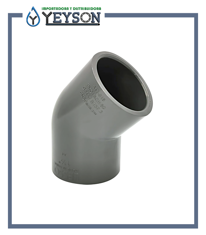 Codo de 45° PVC SCH-80 Lesso